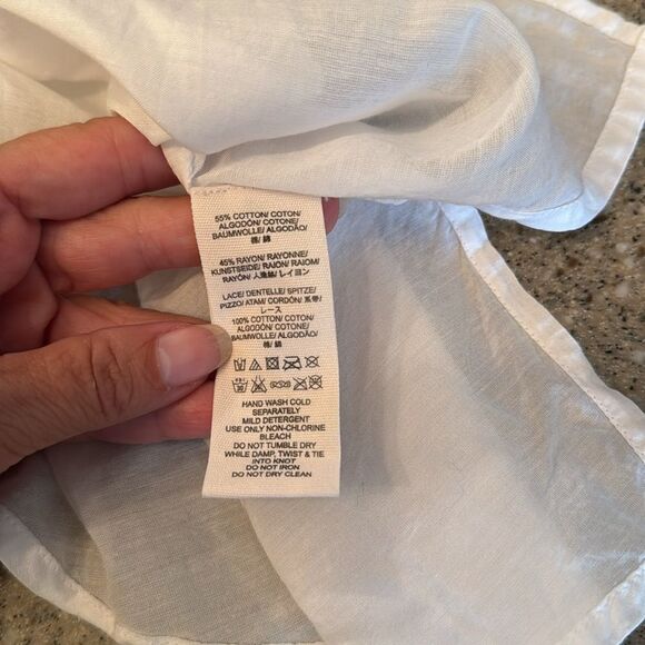 FREE PEOPLE Lace Sleeveless Shirt With Crossover Back - Picture 9 of 12